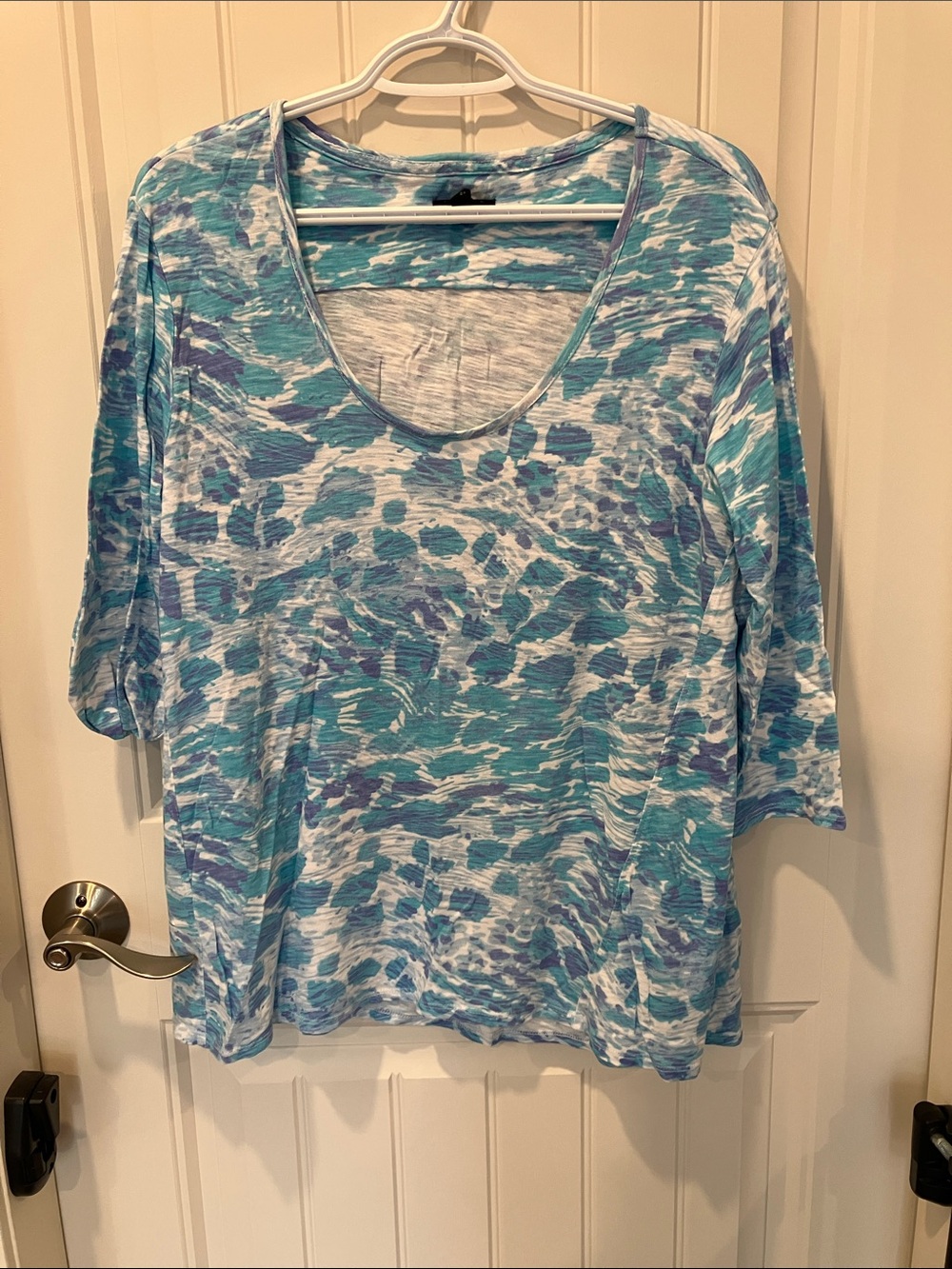 TRIBAL Tunic Tee BLUE PRINT L